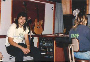Todd Schacherl in studio recording Zone One EP in 1994.